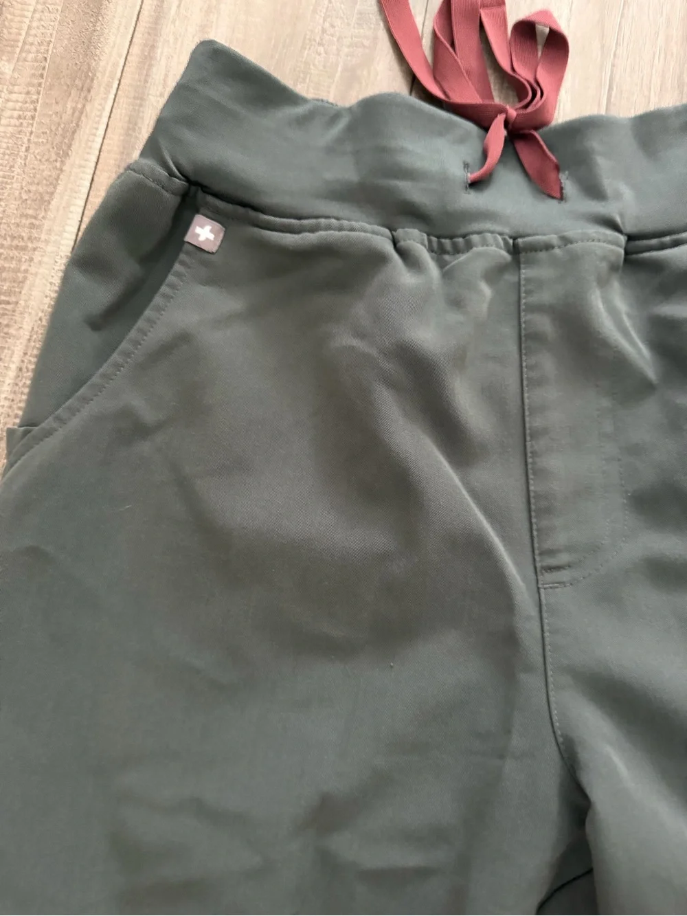 Womens figs Jogger Pants in Dark Green with Drawstring